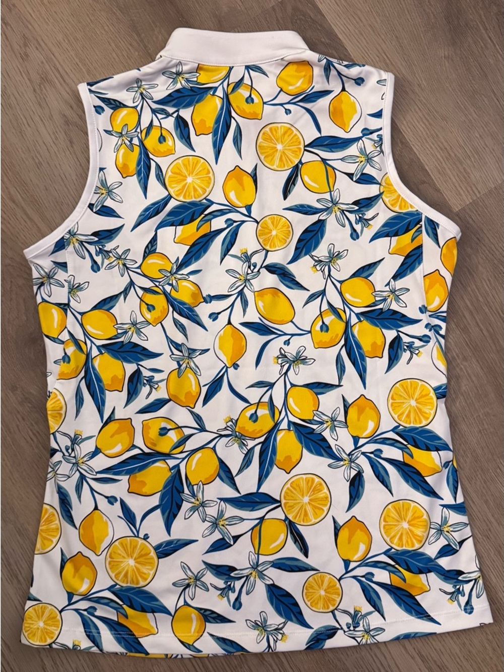 Tail Lemon Print Sleeveless 3/4 Zip Golf Top - Picture 2 of 8